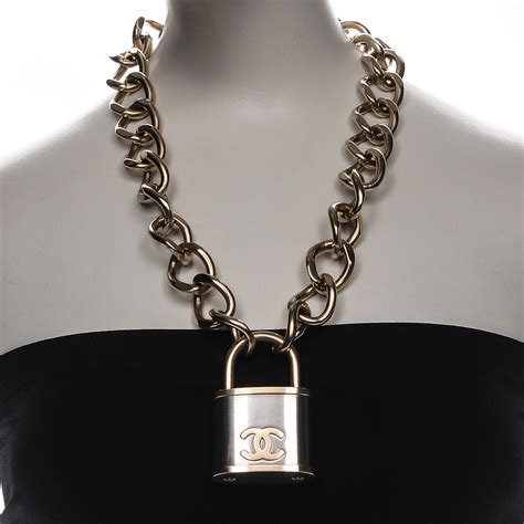 chanel padlock necklace price|CHANEL CC Oversized Padlock Necklace Gold Silver.